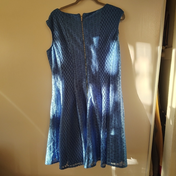 Danny & Nicole blue dress size 18 PLUS SIZE COMFORTABLE UNIQUE FUN PREPPY PARTY - Picture 3 of 6